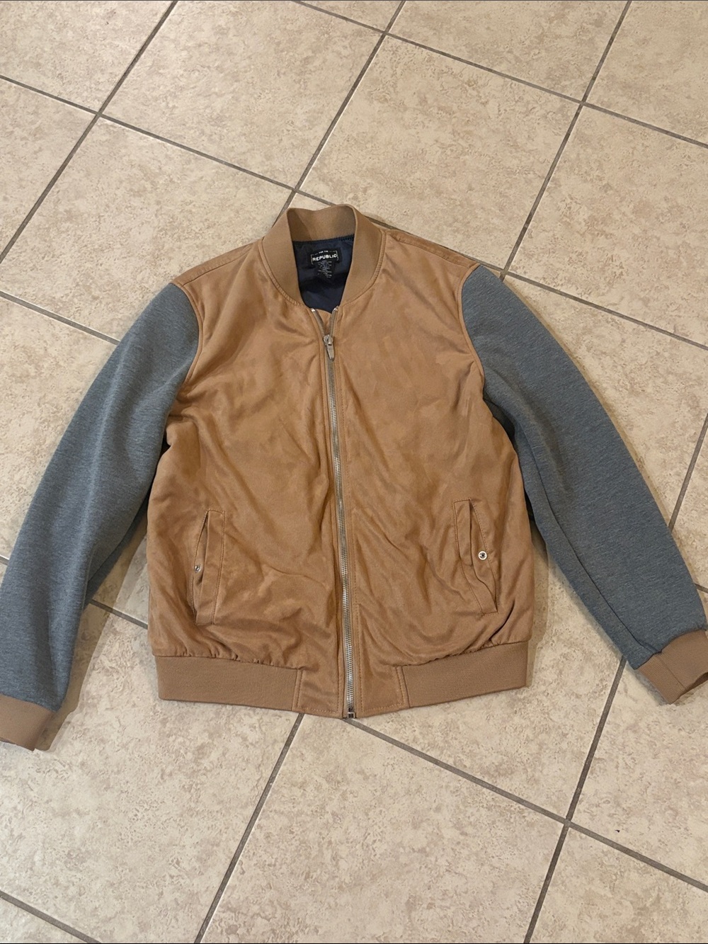 For the Republic faux suede bomber jacket size medium